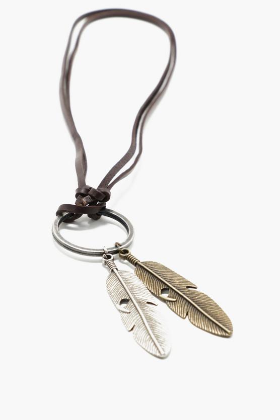 Double Feather Charm Necklace