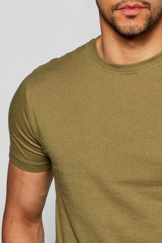 Khaki Basic Crew Neck T Shirt